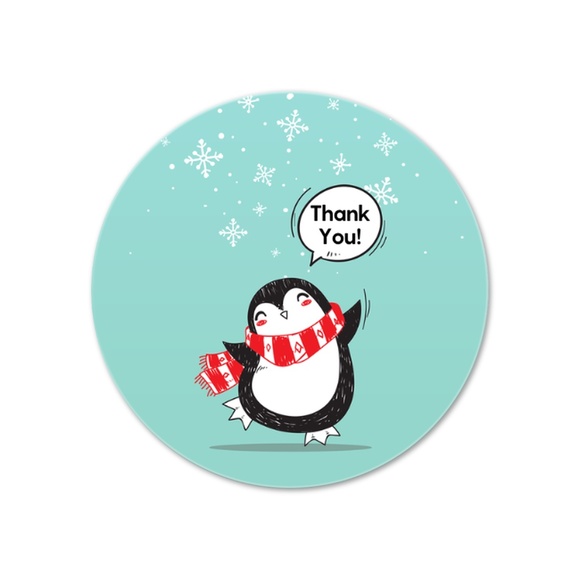 Christmas Variety Thank You Wafer Sticker Set - Picture 3 of 6